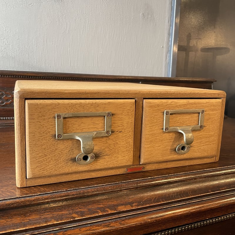 図書カード入れ 木製 小引出し 小抽斗 昭和初期 収納 古道具