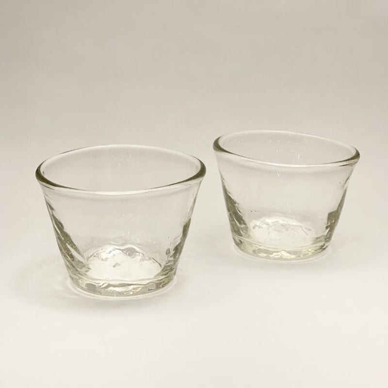 安土忠久氏作 吹きガラスワイングラス2個セット 安土忠久氏作 吹き