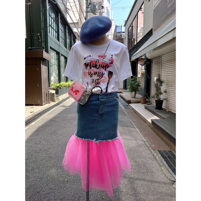 リバーシブルデニム×チュールスカート | KOBE ZAC-ZAC