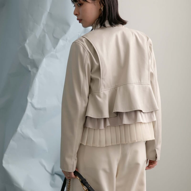 バックフリルフェイクレザーライダース | ZAZABYS