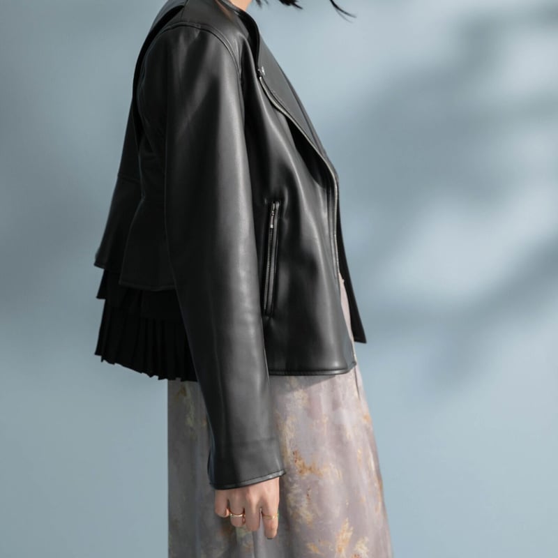 バックフリルフェイクレザーライダース | ZAZABYS