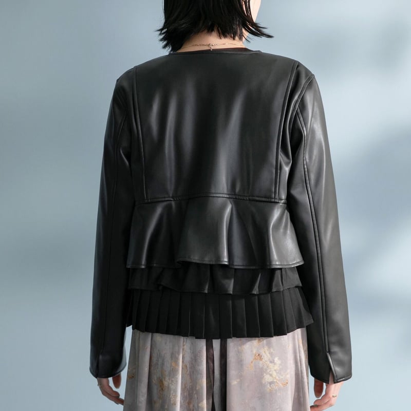 バックフリルフェイクレザーライダース | ZAZABYS