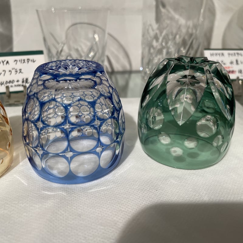 KAGAMI江戸切子 冷酒杯 鍋谷聰 各色 桜 向日葵 紫陽花 水仙 | つちや陶器店