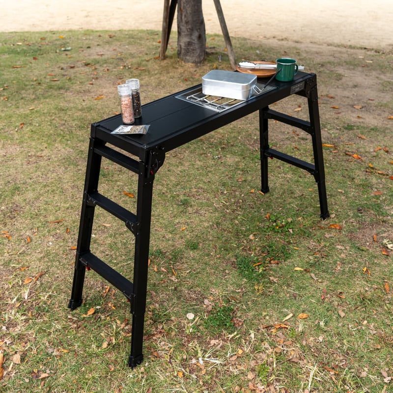 WANTKEY CAMP × HASEGAWA アルミグリルテーブルホルダー付き WANTKEY CAMP × HASEGAWA _ アルミグリルテーブル拡張テーブルset
