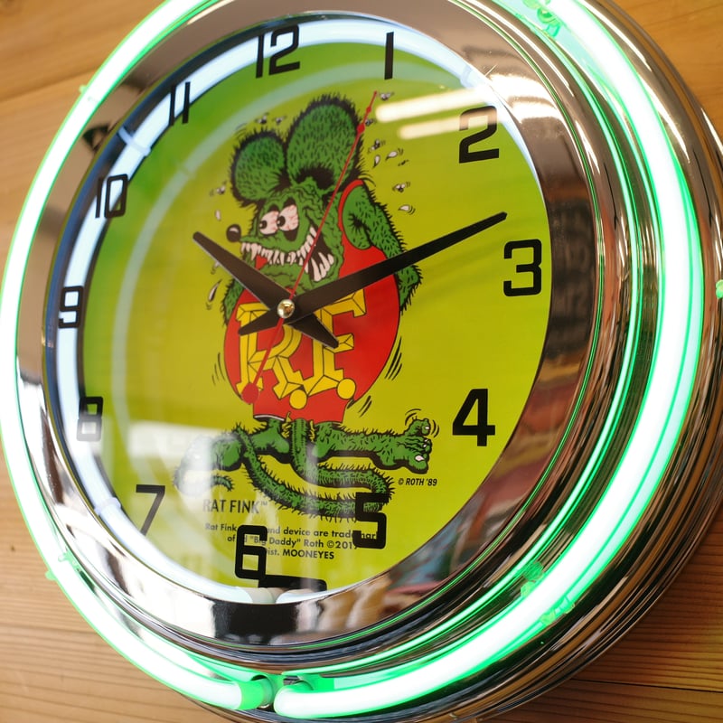 新品 RAT FINK ラットフィンク ネオンクロック 時計 壁掛け アメリカ