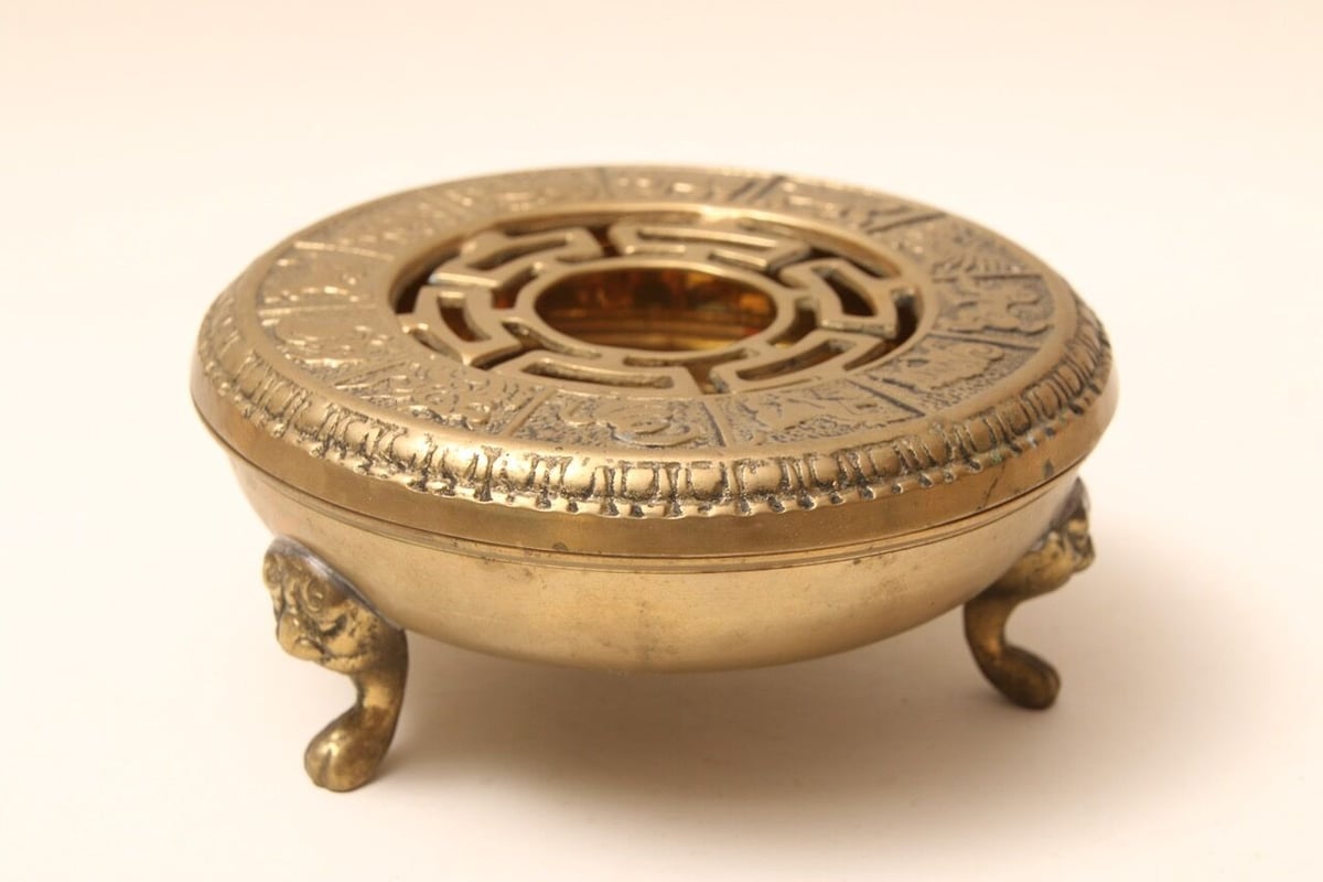 アンティーク/中国/真鍮/ブラス/CHINESE/ZODIAC/干支/灰皿/オブジェ