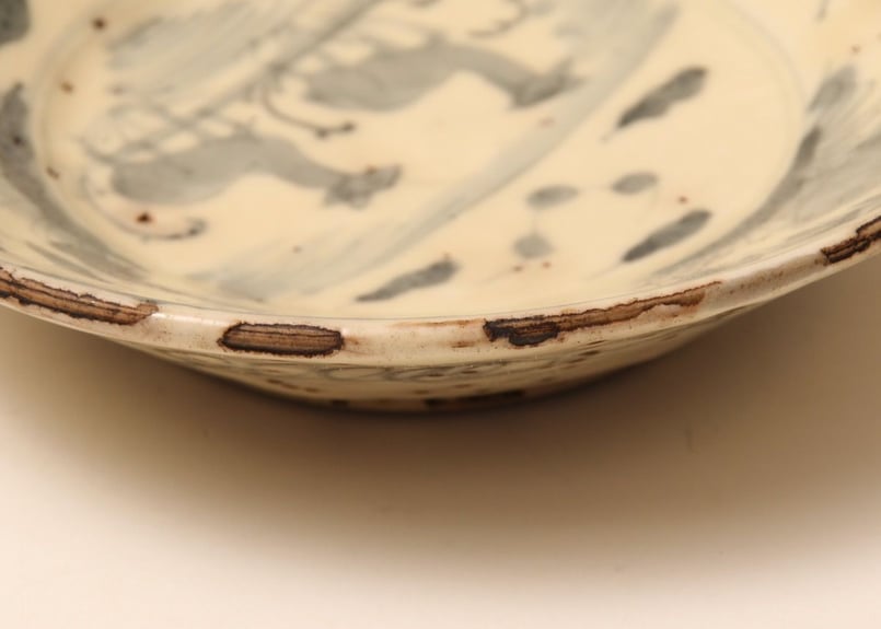 皿/呉須染付/中国/鹿/魚/明~清/古玩/唐物/ 古美術/ 時代物 /骨董品