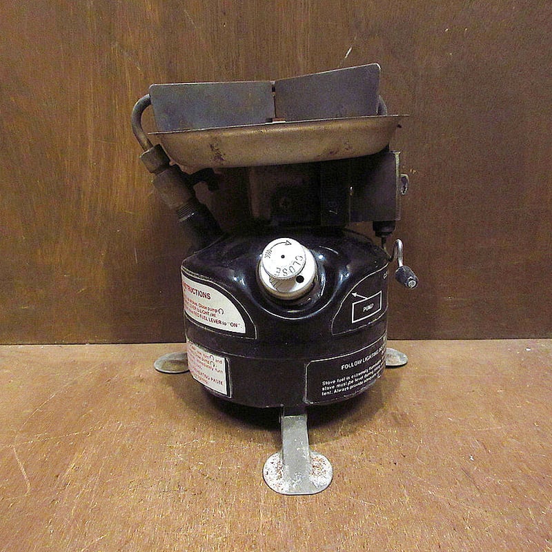 ビンテージ80's○Coleman Peak1 Model 400Aシングルバーナー黒収納袋付