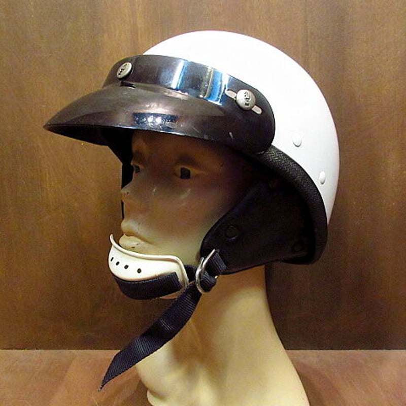 ビンテージ60's○BUCO Traveler バイザー付きハーフヘルメット白