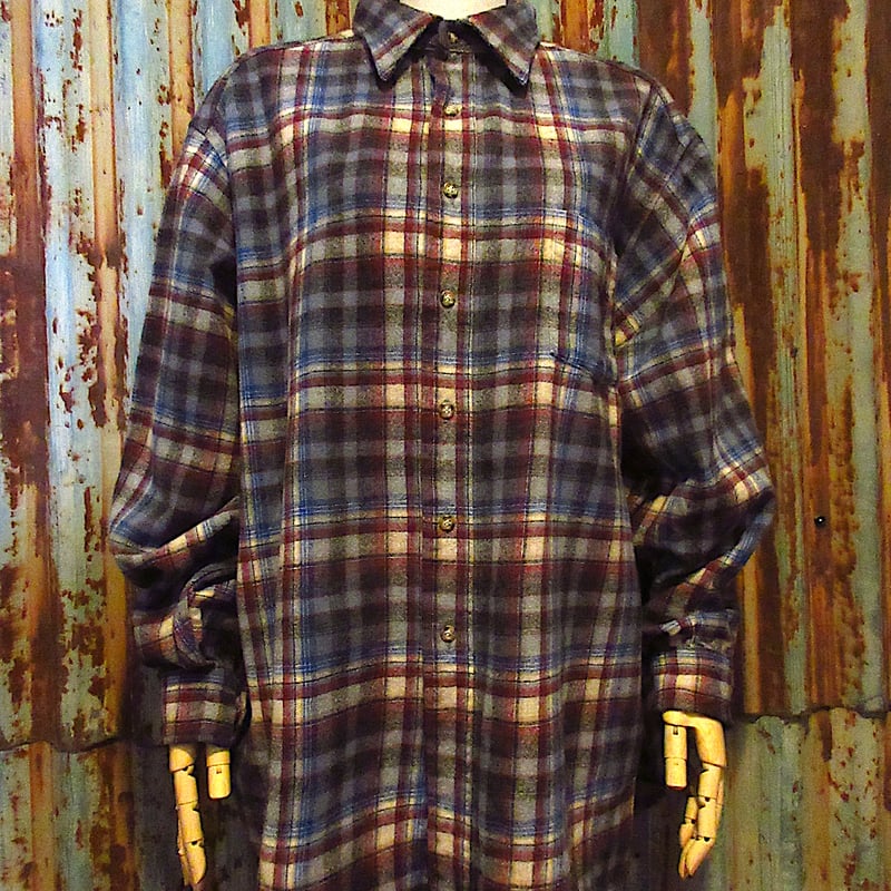 ビンテージ70's80's○PENDLETONチェックウールシャツsize 1X○260219