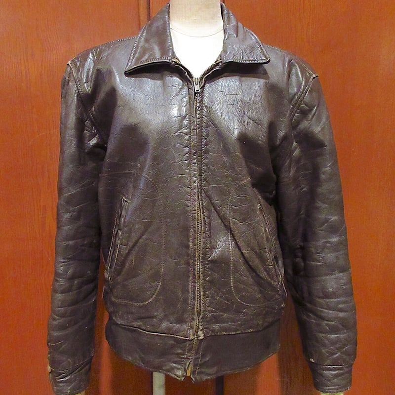 ビンテージ70's○Sears Oakbrook Sportswear裏地ボアレザージャケット