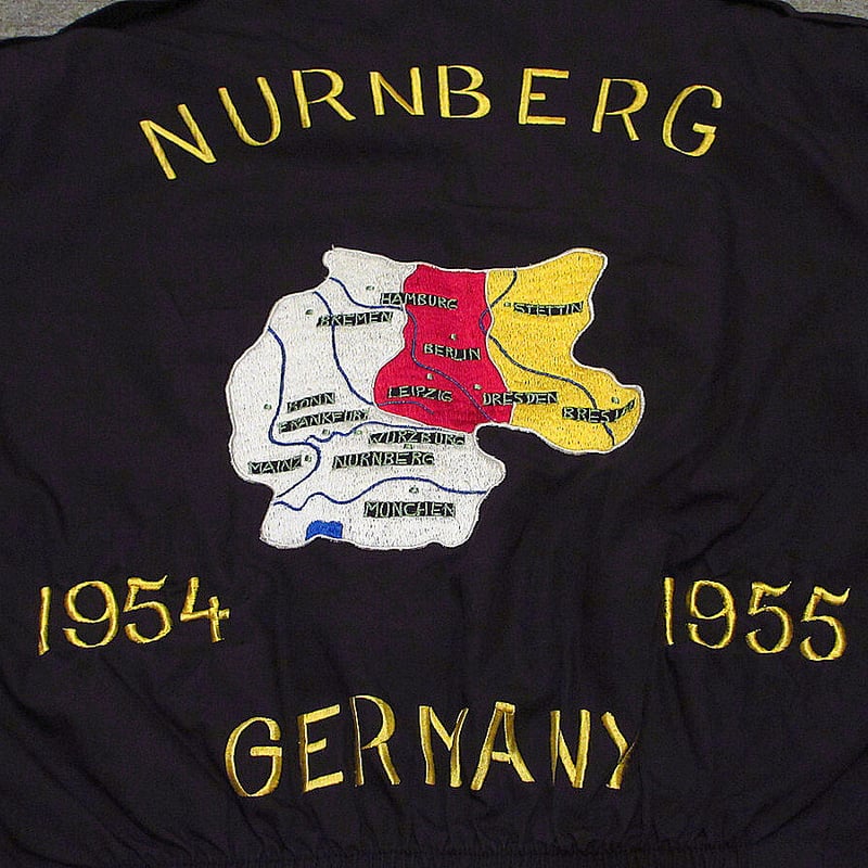 ビンテージ50's○GERMANYスーベニアジャケット黒○211027i2-m-jk-svr