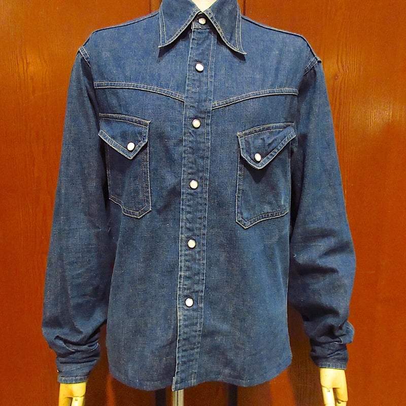 ビンテージ50's○Levi'sショートホーンデニムウエスタンシャツ