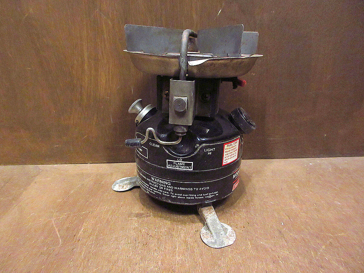 ビンテージ80's○Coleman Peak1 Model 400Aシングルバーナー黒収納袋付