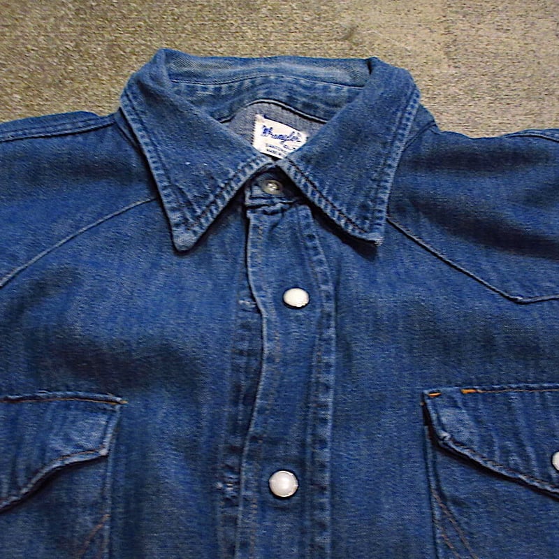 ビンテージ60's○Wrangler 27MWデニムウエスタンシャツsize 16 1/2-3