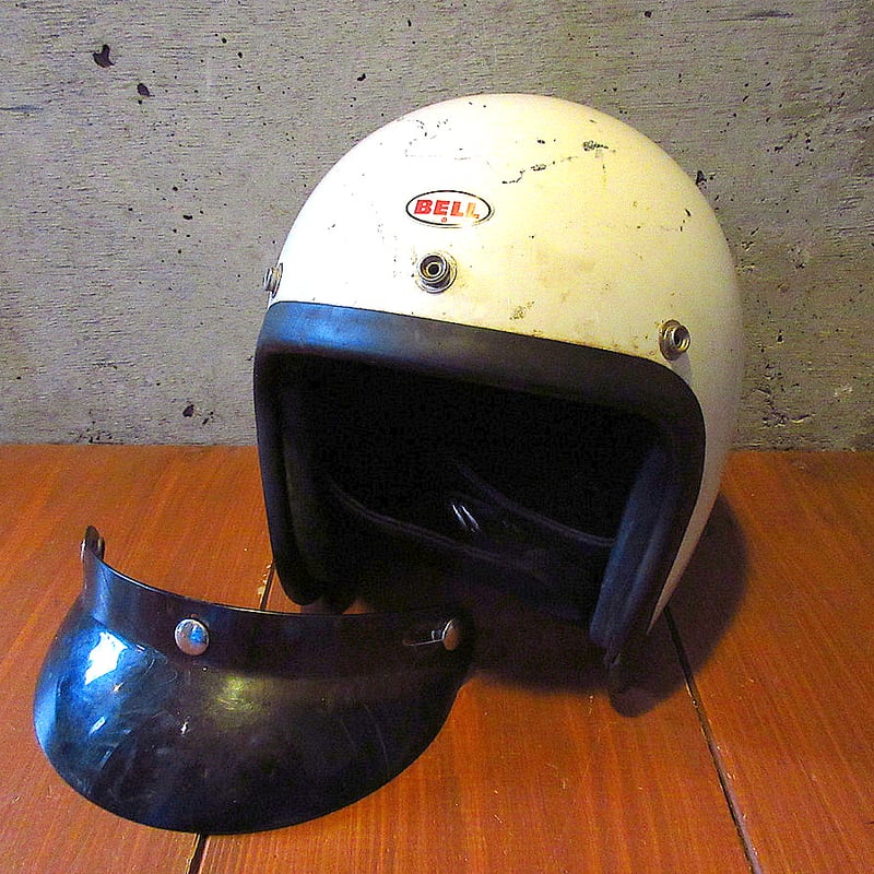 ビンテージ60's○BELL 500-TXバイザー付きジェットヘルメット白size 7