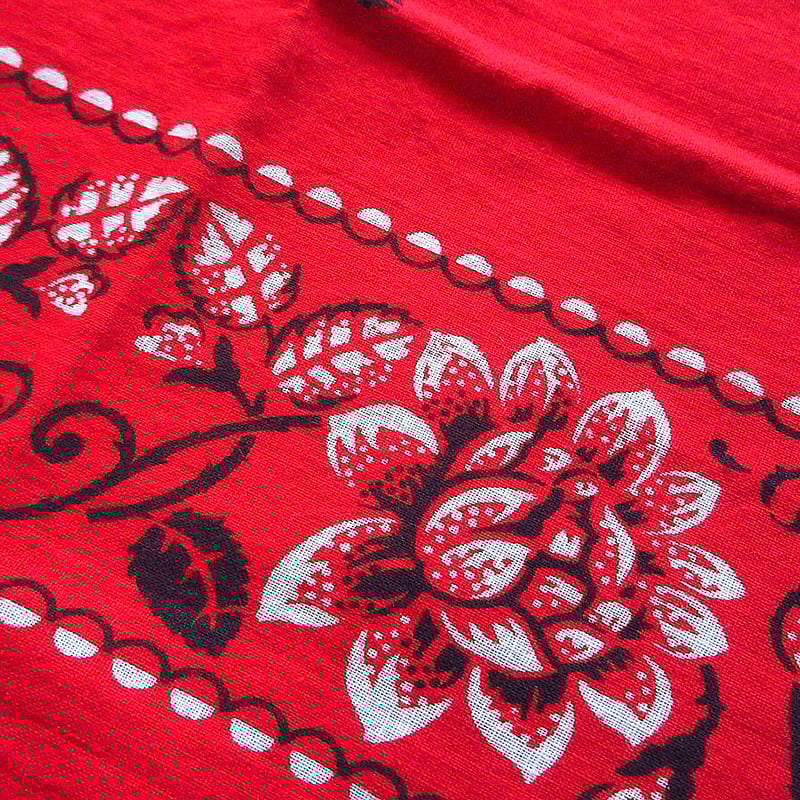 ビンテージ40's○FAST COLOR下鼻象マークコットンバンダナ赤○240129k8