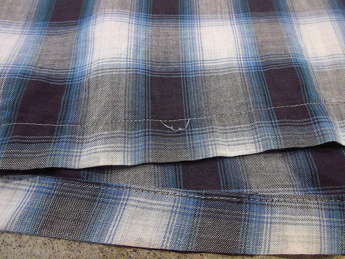 ビンテージ60's○ARROWシャドーチェックコットンループカラー半袖
