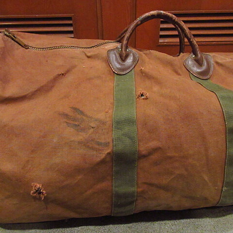 ビンテージ40's○L.L.Beanキャンバスボストンバッグ茶○210208f8-bag-bs
