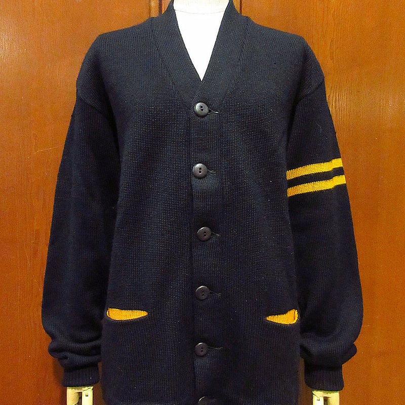 ビンテージ40's○ATHLETIC SUPPLY COMPANYレターマンカーディガン黒○2