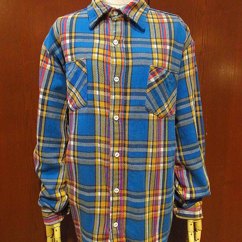 ビンテージ70's○BIG MACチェックヘビーネルシャツsize TALL L○221116