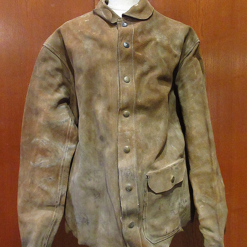 ビンテージ~60's○スウェードウェルディングジャケット茶○240207i2-m