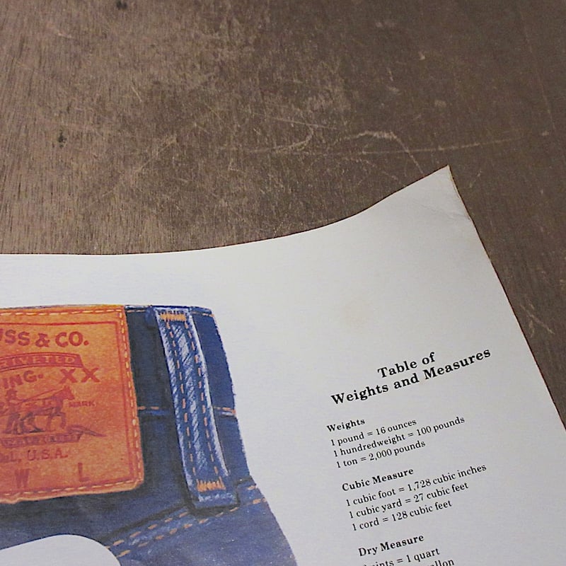 ビンテージ70's○Levi's BIG E 501アドバタイジングポスターA○260225z