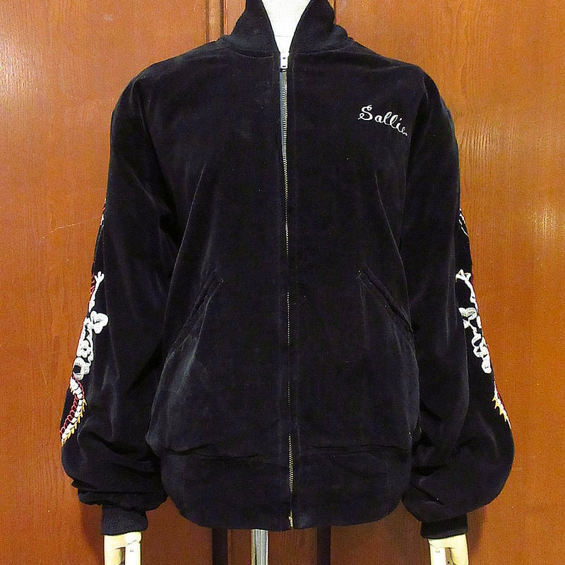 ビンテージ50's○JAPAN別珍スーベニアジャケット黒○240403i1-m-jk-svr