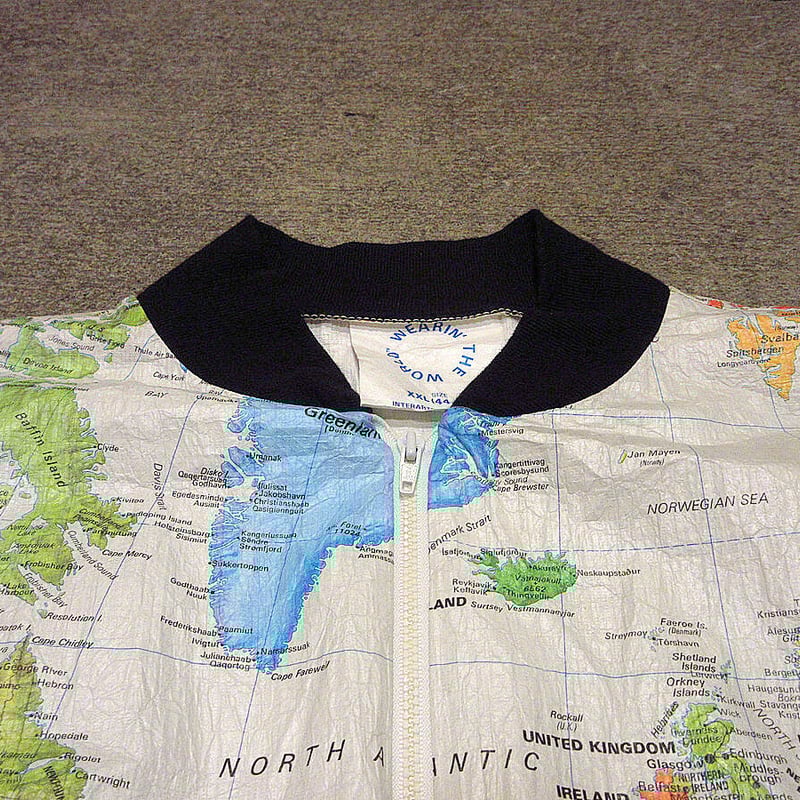 ビンテージ90's○WEARIN THE WORLD世界地図柄ペーパージャケットsize XX
