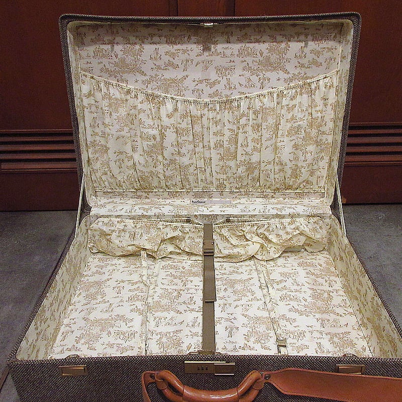 ビンテージ○hartmann luggageツイードトランクケース○220831i8-bag-