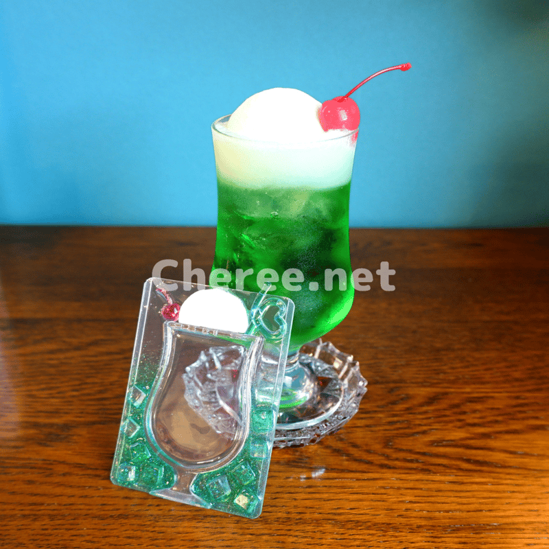 シリコンモールド クリームソーダ Mサイズ B8 グラス メロンソーダ