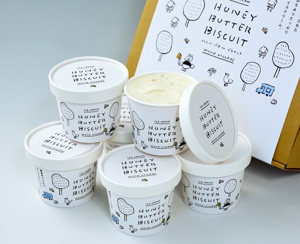 送料込]熊取町のはちみつたっぷりハニーアイス(6個)【wood village