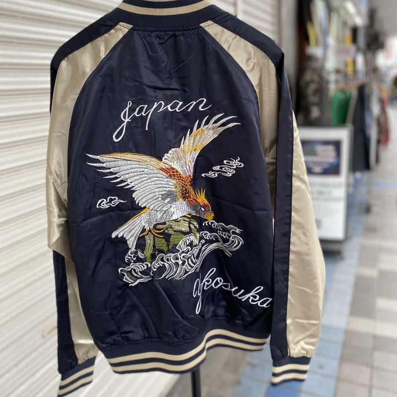 横須賀発祥 スカジャン Yokosuka刺繍入り SUKAJAN 鷹 Eagle 内ポケット
