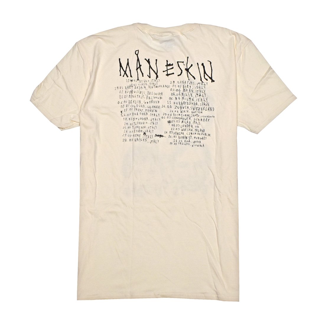 MANESKIN マネスキン Tシャツ バンドTシャツ ナチュラル LOUD KIDS EUR