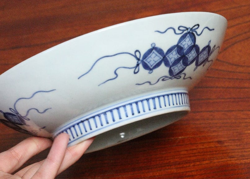 江戸幕末鍋島染付牡丹図7寸台皿③ | 吉祥寺PukuPuku