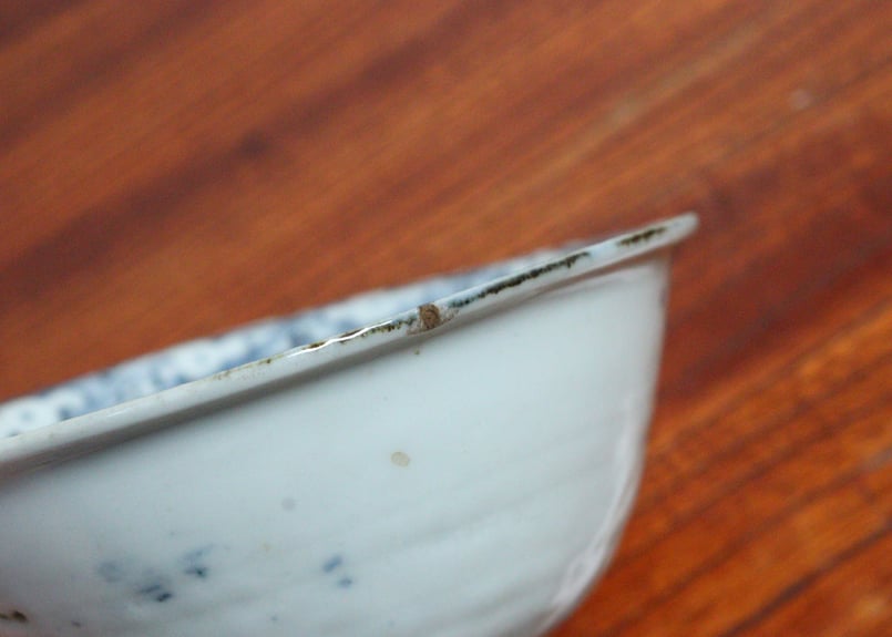 中国呉須染付草花図小椀 5客組 小ホツ,ニュウ | 吉祥寺PukuPuku