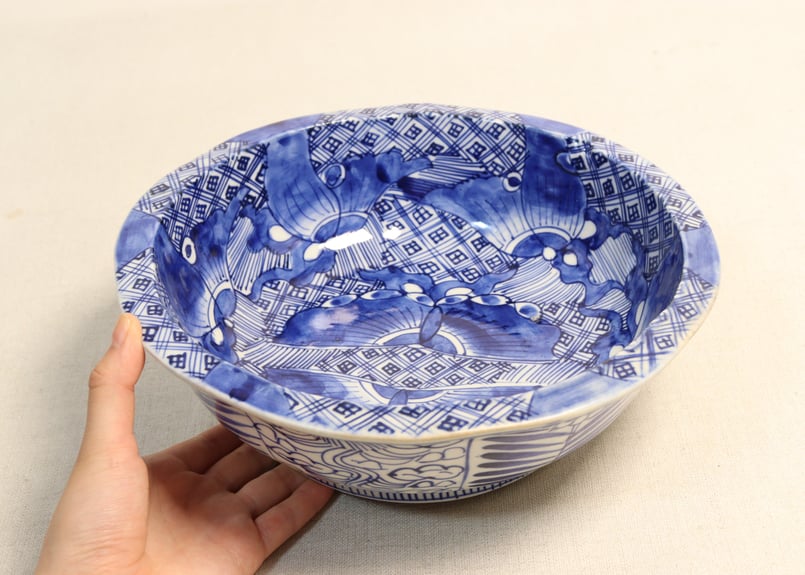 明治前期染付蝶図8寸鉢 | 吉祥寺PukuPuku