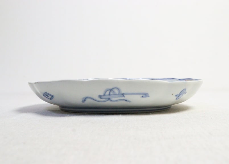 明治前期色絵桃と竹梅図通り物7寸皿 | 吉祥寺PukuPuku