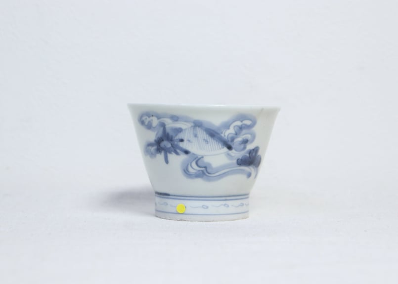 江戸後期染付貝図広東型猪口 高台アタリキズ | 吉祥寺PukuPuku