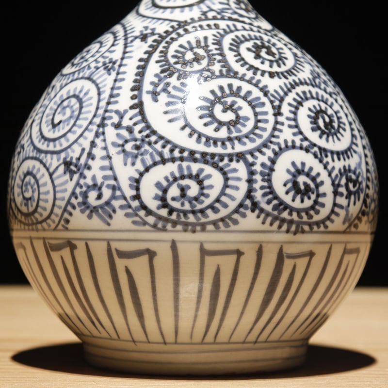 江戸期 染付徳利 蛸唐草柄 | 古物屋 壱両