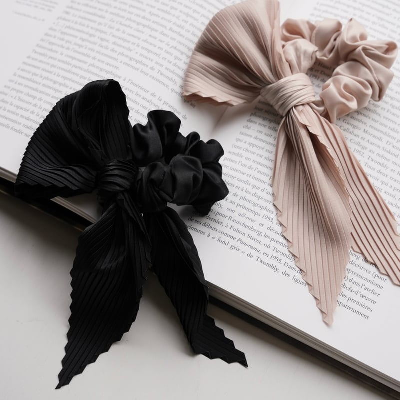 pleats big ribbon chouchou | decollte_accessory