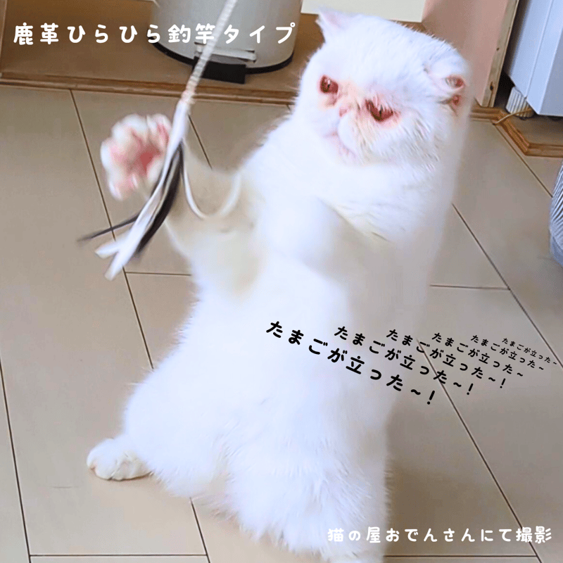 鹿革ひらひら 釣竿タイプの猫じゃらし | 山猫本舗