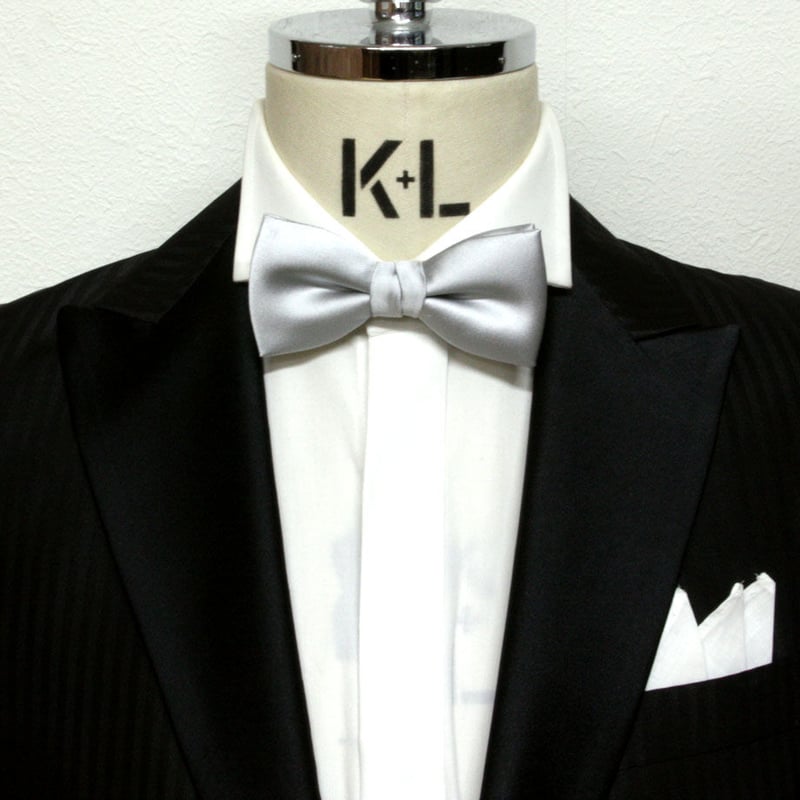 ボウタイ（蝶ネクタイ）ワンタッチ式 シルバー シルク RB-03SL