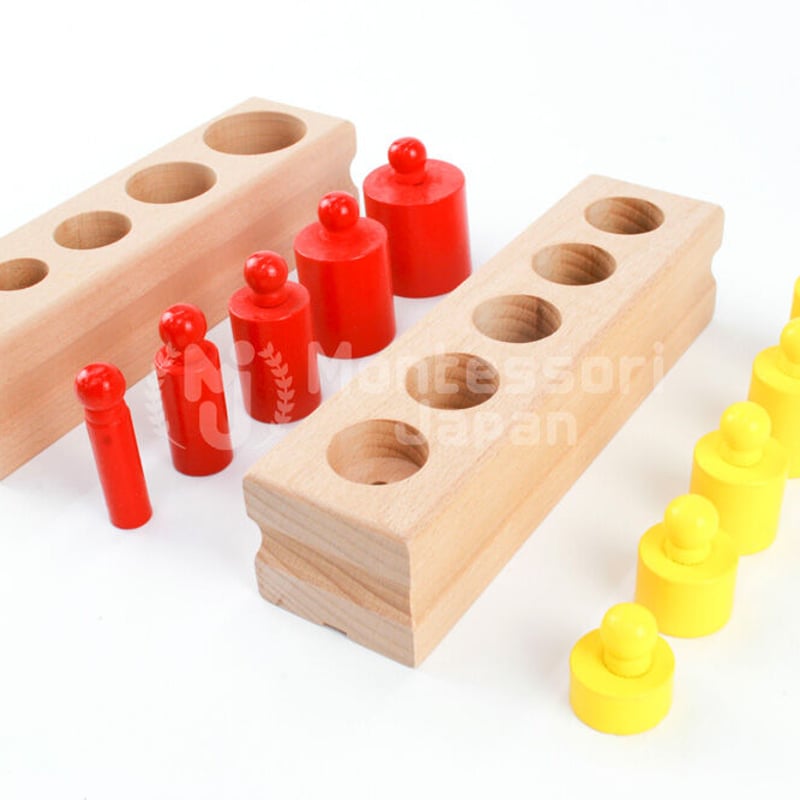 木のおもちゃ 知育玩具 カラー円柱 | Montessori Japan