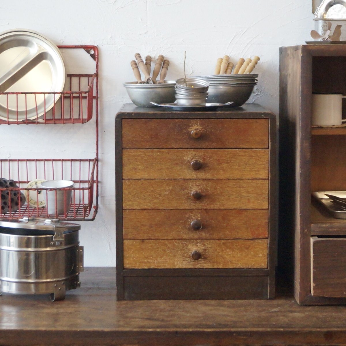 木製5段小引き出し | 安濃古道具店