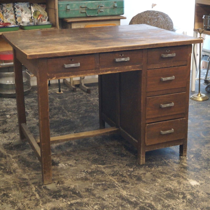 昭和中期 木製片袖机 | 安濃古道具店