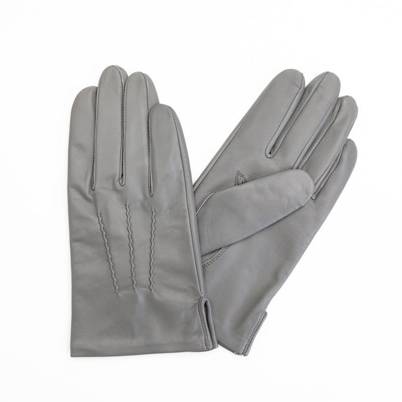 抗菌革・抗菌防臭裏生地を使用した革手袋（紳士用）グレー | hirata