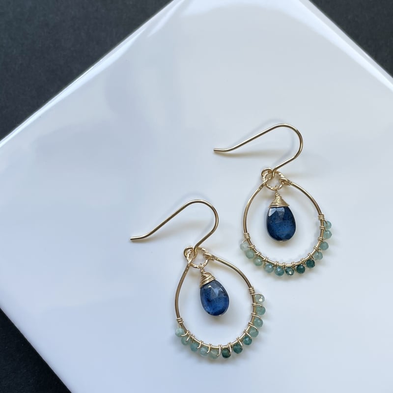 グランディディエライト×カイヤナイトピアス | Valo jewel