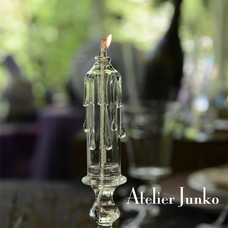 グラスオイルランプ ハンドル付グラススタンド Glass oil lamp with