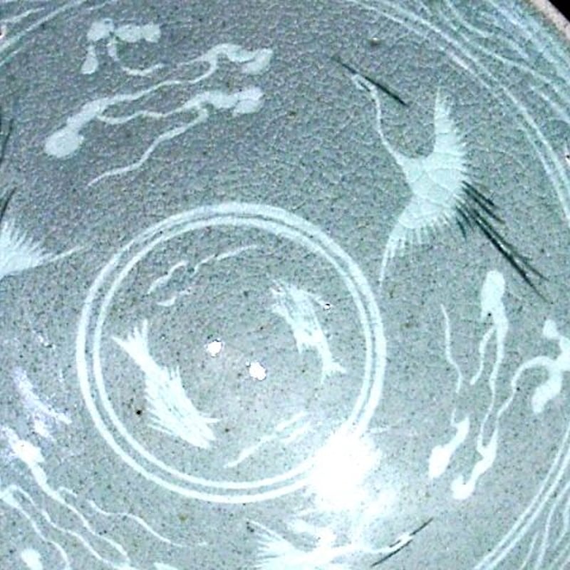 韓国 樊川窯 安 東五 作 雲鶴青磁 茶碗 無傷 箱合 保証 | STORES